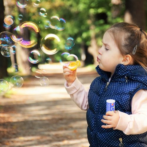 kid, soap bubbles, child